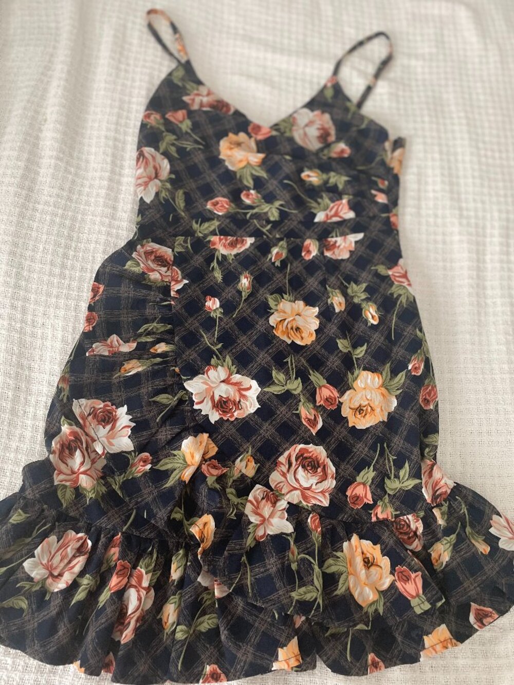 Hello Molly Beautiful Floral print Black Pink Spaghetti Straps Small